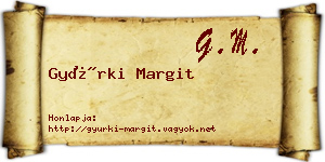 Gyürki Margit névjegykártya