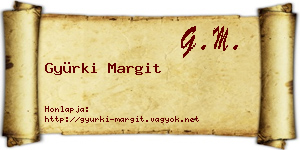 Gyürki Margit névjegykártya